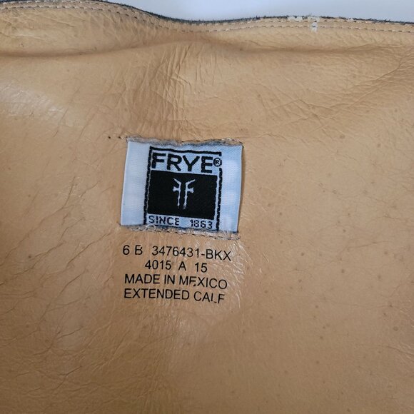 Frye Melissa Button Back Zip Riding Extended Calf Leather Boots. Size 6B - Picture 12 of 12
